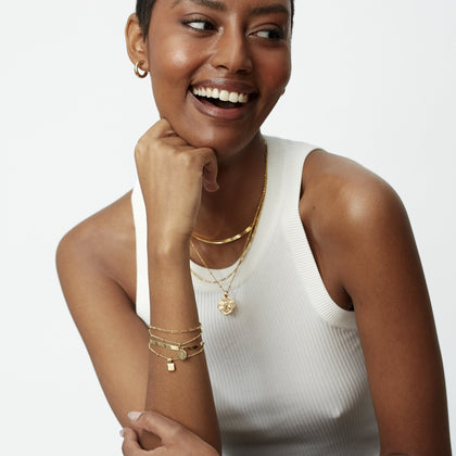 Mini Disc Bead Bracelet Gold